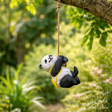 Cute Hanging Panda Garden Decor – Resin Tree Hanging Ornament - Pctkart