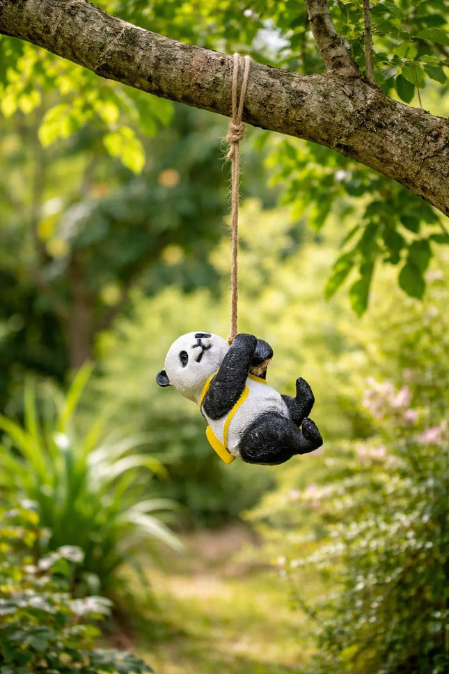 Cute Hanging Panda Garden Decor – Resin Tree Hanging Ornament - Pctkart