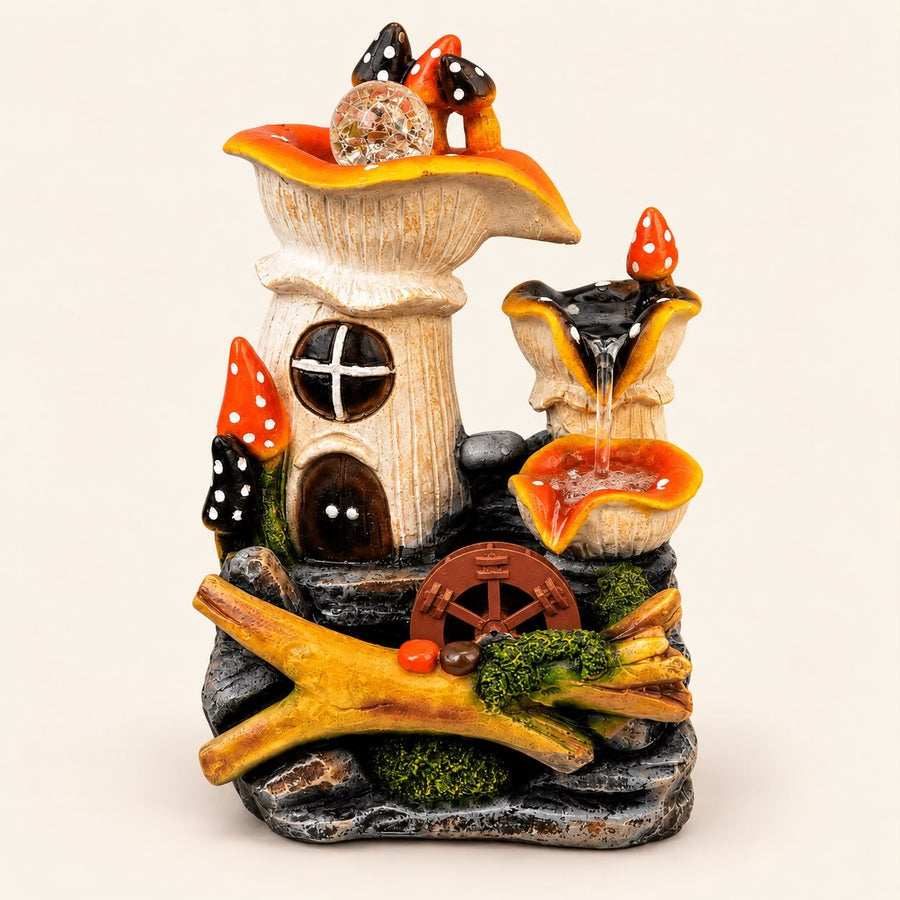 PCTKART Mushroom Fairy Water Fountain – Indoor Tabletop Fountain for Home Decor