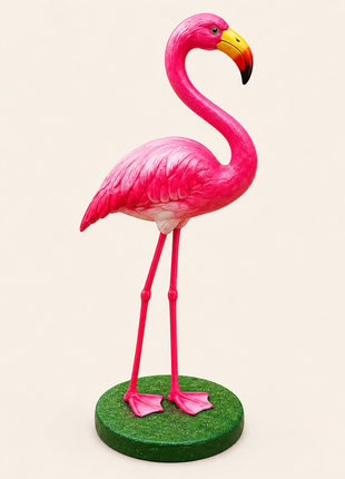PCTKART Pink Flamingo Garden Statue – Fiber Outdoor Decor Sculpture for Lawn & Balcony