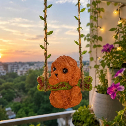 Dog Hanging Ornament for Balcony Garden Decoration