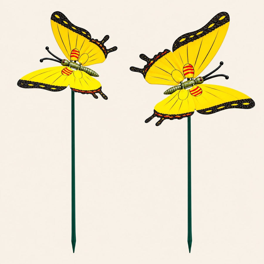 Pack of 2 Butterfly Garden Stakes(assorted.color) – Colorful Outdoor Garden Décor for Pots & Lawn (Vaastu Friendly)