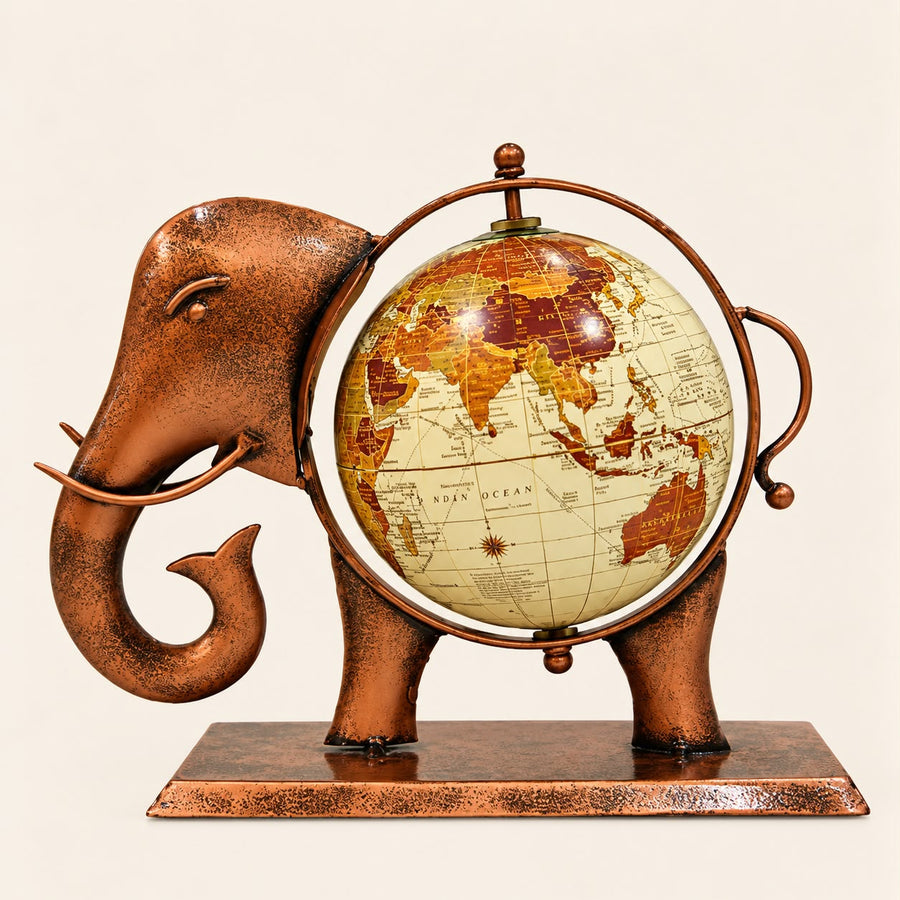 Pctkart Antique Elephant globe home indoor decor showpiece