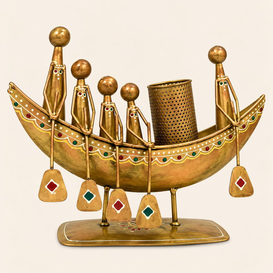 Pctkart Antique metal boatmen pen stand for home office desk decor