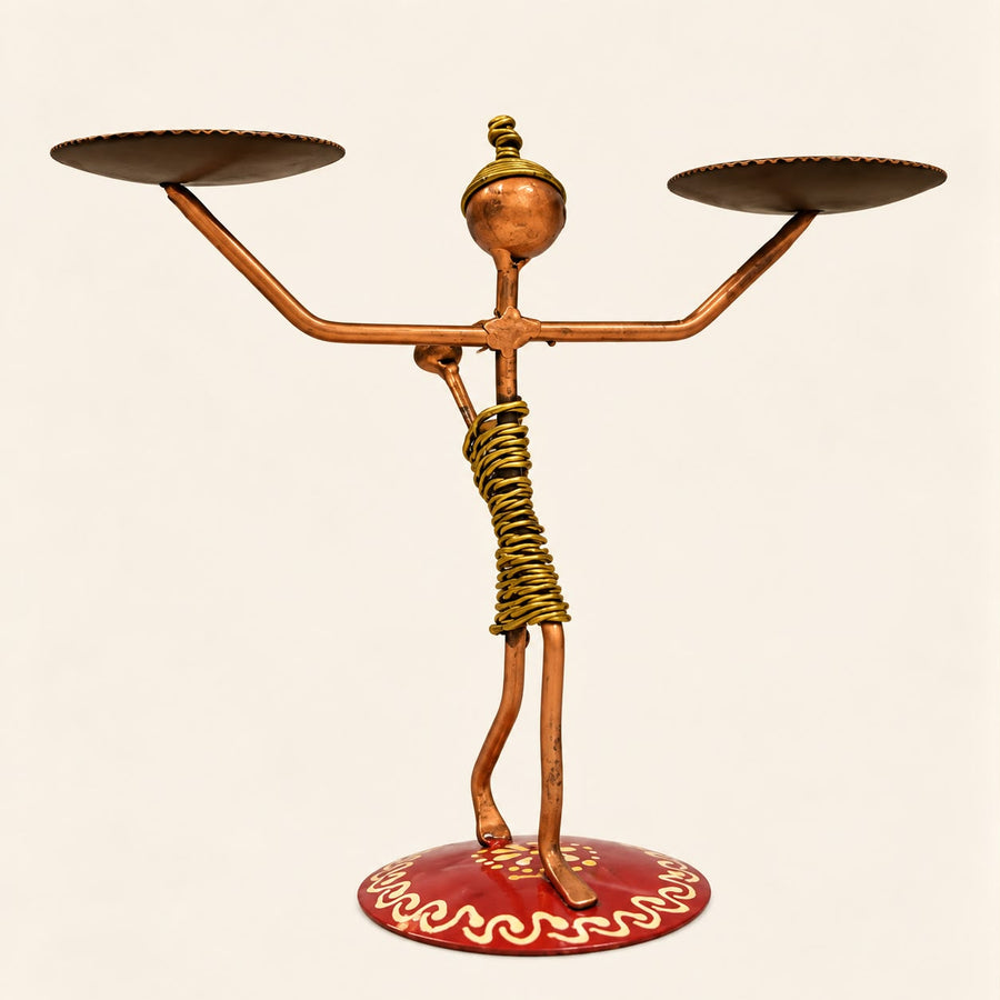 Pctkart Antique metal lady candleholder for home or office decor PACK OF 2