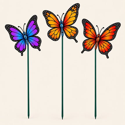 Pctkart Butterfly garden sticks for garden decor home decor pack of 4