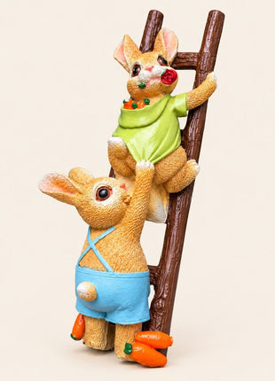 Pctkart Cute Rabbit Climbing Garden Statue | Bunny Couple Outdoor Garden Decor - Pctkart