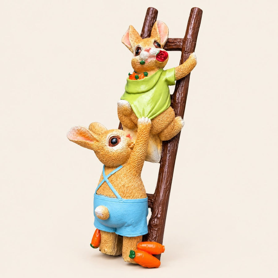 Pctkart Cute Rabbit Climbing Garden Statue | Bunny Couple Outdoor Garden Decor
