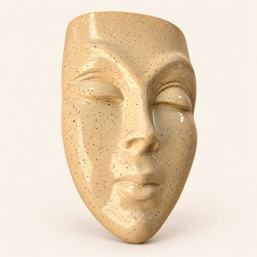 Pctkart Fiber Couple Face planter Pack of 2 yellow and white home and wall decor