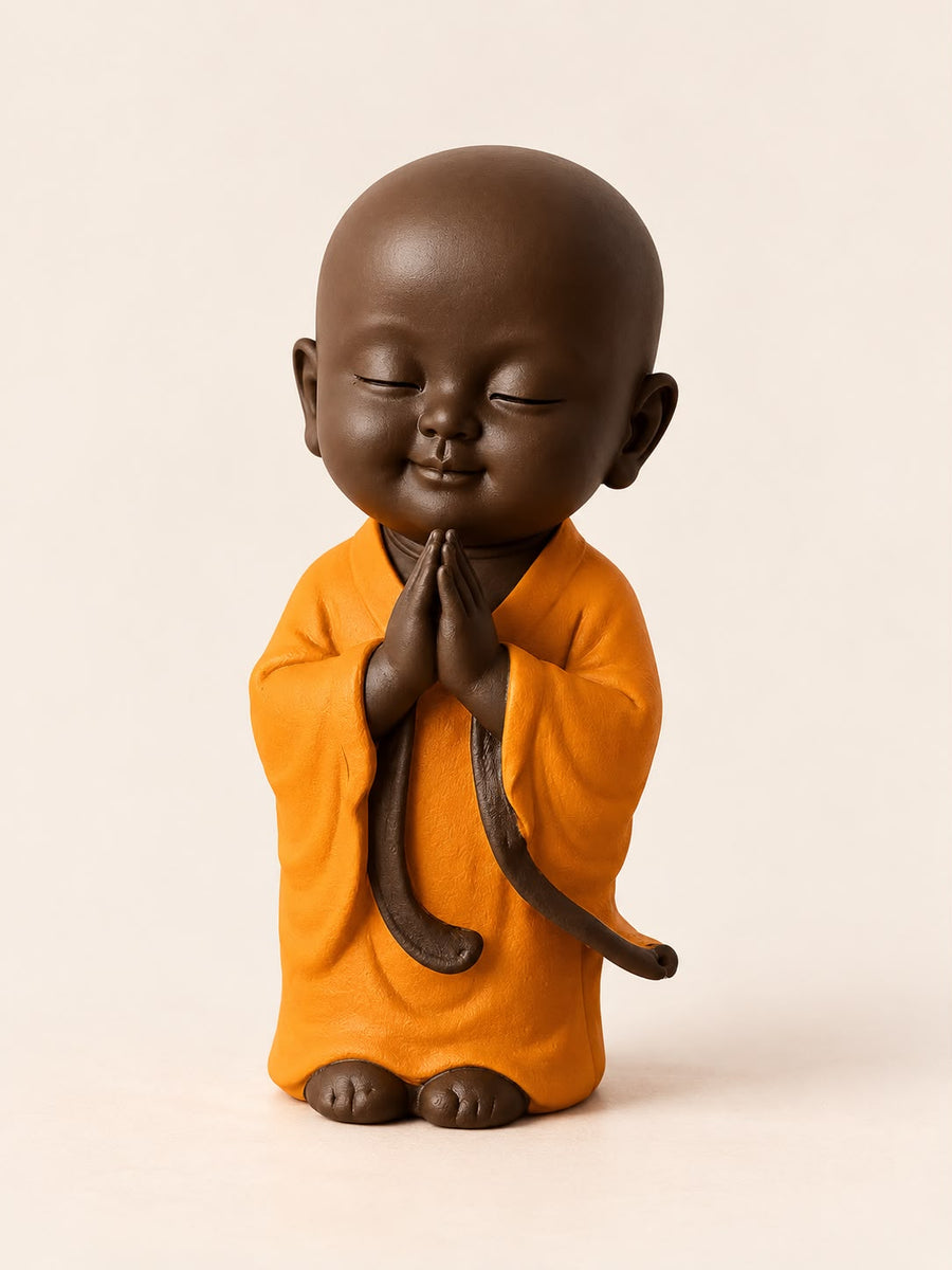 Pctkart Namaste monk for garden indoor decor balcony decor