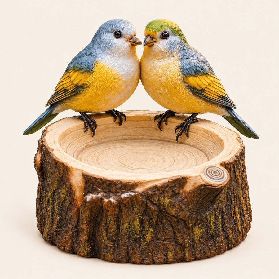 Polyresin Bird Feeder for Balcony, Garden & Home Decor | Decorative Outdoor Bird Feeding Bowl | PCTKART