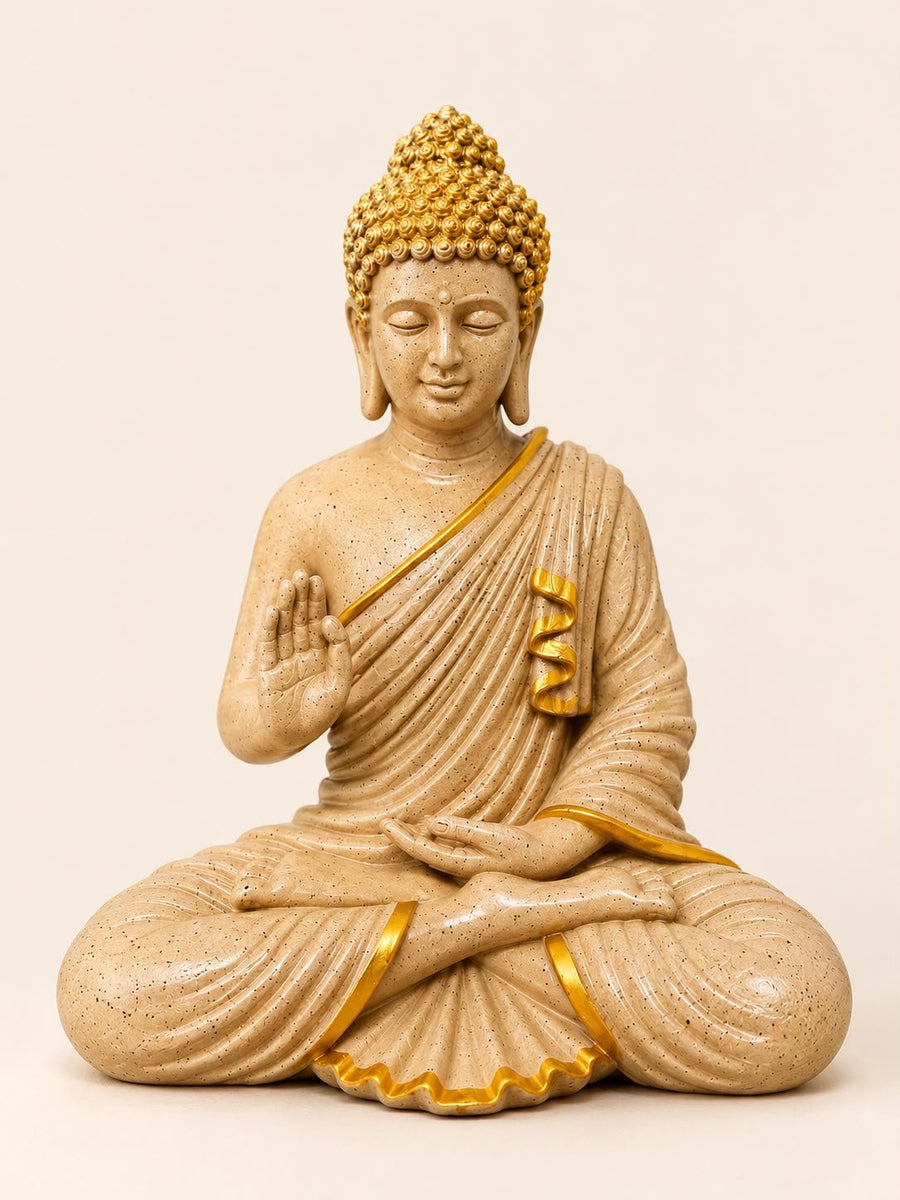 Premium Golden Sitting Buddha Statue – Buddha Idol for Living Room & Office