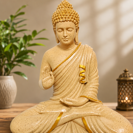 Premium Golden Sitting Buddha Statue for Home Decor
