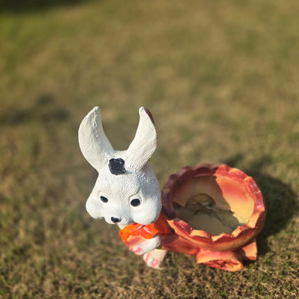 Rabbit Pulling Cart for Garden Pots | Resin Bunny Garden Decor - Pctkart