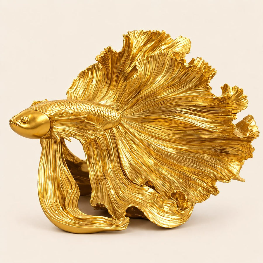Vastu Gold Fish Showpiece for Wealth & Prosperity | Feng Shui Lucky Fish Decor | PCTKART
