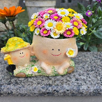 Pctkart Cute Smiley Mother and baby Resin Pot - Pctkart