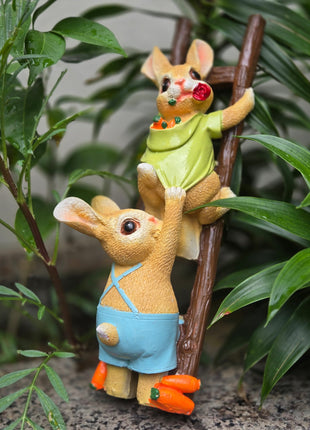 Pctkart Cute Rabbit Climbing Garden Statue | Bunny Couple Outdoor Garden Decor - Pctkart