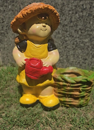 Cute Garden Girl Planter Statue (12×6.6×15 Inch) – Decor + Plant Holder - Pctkart