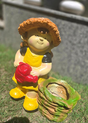 Cute Garden Girl Planter Statue (12×6.6×15 Inch) – Decor + Plant Holder - Pctkart