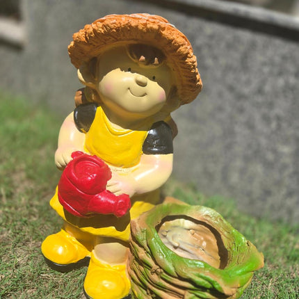 Cute Garden Girl Planter Statue (12×6.6×15 Inch) – Decor + Plant Holder - Pctkart