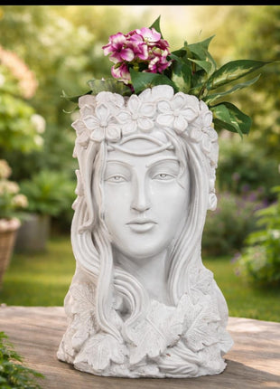 Elegant Lady Face Planter Vase with Floral Crown | Modern Home Decor Pot - Pctkart
