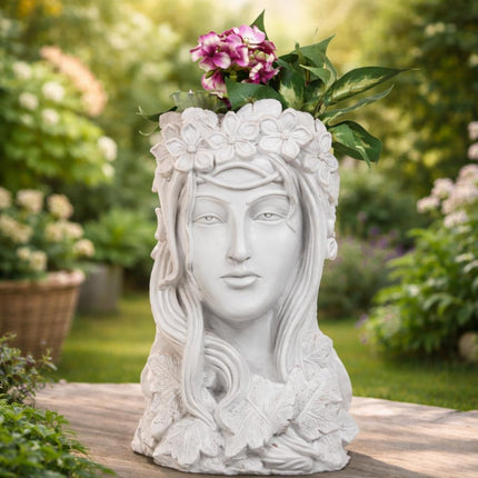 Elegant Lady Face Planter Vase with Floral Crown | Modern Home Decor Pot - Pctkart