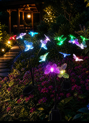 Solar Garden Lights for Outdoor Decoration | LED Butterfly Garden Stakes for Home pack of 2 - Pctkart