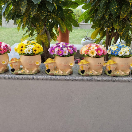 Pctkart Cute Smiley Mother and baby Resin Pot - Pctkart