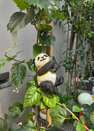 Pctkart Hanging Panda Garden Decor | Cute Resin Tree Hanging Ornament with Rope - Pctkart