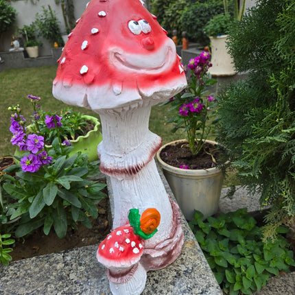 Pctkart Smiling Mushroom Garden Statue | Outdoor Decor - Pctkart
