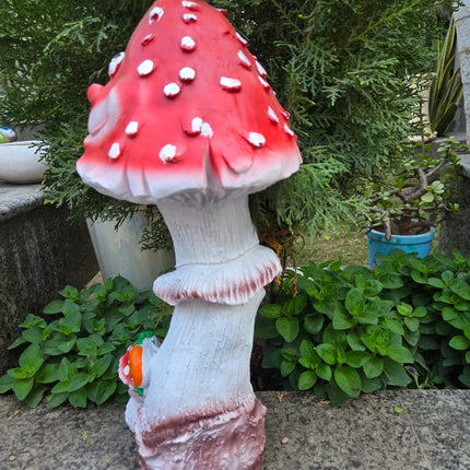 Pctkart Smiling Mushroom Garden Statue | Outdoor Decor - Pctkart