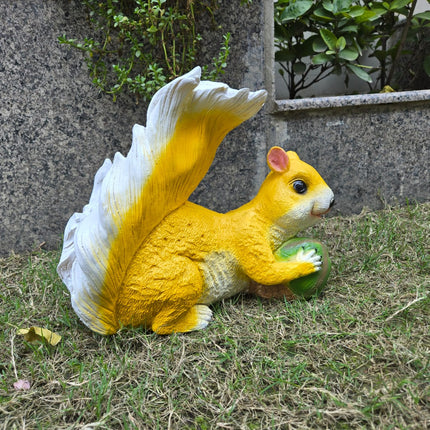 Pctkart Cute Yellow Squirrel Garden Decor Statue - Pctkart