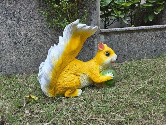 Pctkart Cute Yellow Squirrel Garden Decor Statue - Pctkart