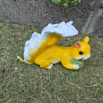 Pctkart Cute Yellow Squirrel Garden Decor Statue - Pctkart
