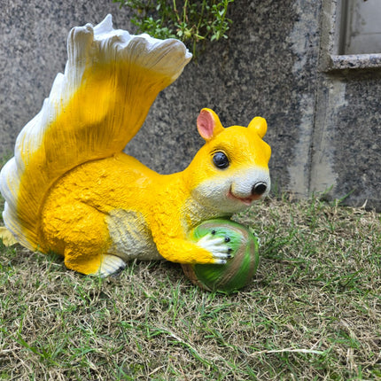 Pctkart Cute Yellow Squirrel Garden Decor Statue - Pctkart