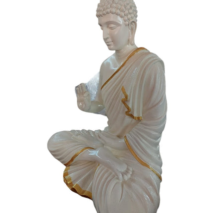 PCTKART White Meditating Buddha Garden Statue | Decorative Spiritual Home Decor – PCTKART - Pctkart