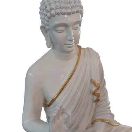 PCTKART White Meditating Buddha Garden Statue | Decorative Spiritual Home Decor – PCTKART - Pctkart