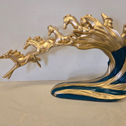 Vastu Running Horse Showpiece for Success & Growth | Luxury Gold Horses Decor | PCTKART - Pctkart