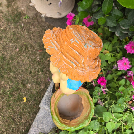 Cute Garden Boy Planter with Shovel – Decorative Resin Flower Pot for Indoor & Outdoor Decor - Pctkart