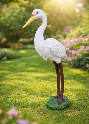 Elegant White Stork Garden Statue – Premium Outdoor Decor - Pctkart