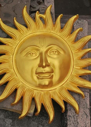 Radiant Gold Sun Face Wall Decor (24” x 34”) – Luxury Home & Vastu Wall Art - Pctkart