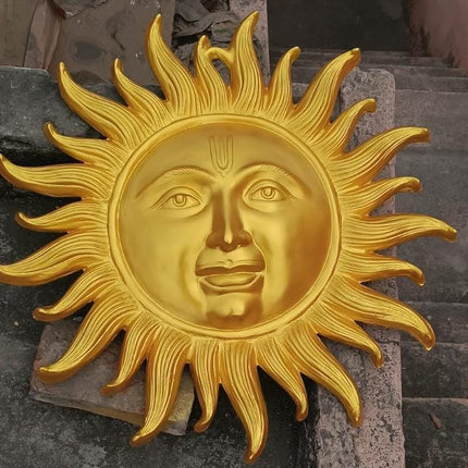Radiant Gold Sun Face Wall Decor (24” x 34”) – Luxury Home & Vastu Wall Art - Pctkart
