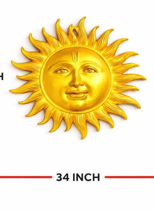 Radiant Gold Sun Face Wall Decor (24” x 34”) – Luxury Home & Vastu Wall Art - Pctkart