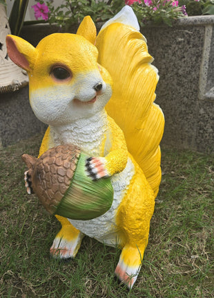 Decorative Squirrel Statue with Acorn for Garden & Outdoor Decor - Pctkart