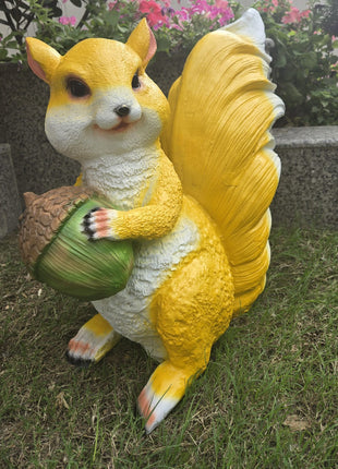 Decorative Squirrel Statue with Acorn for Garden & Outdoor Decor - Pctkart