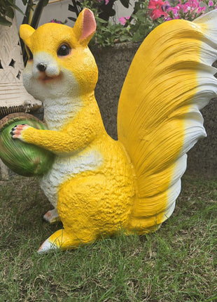 Decorative Squirrel Statue with Acorn for Garden & Outdoor Decor - Pctkart