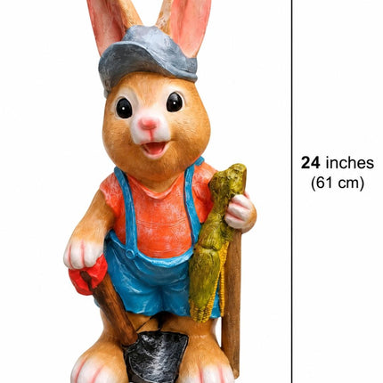 Rabbit Garden Statue Set for Outdoor Garden Decor | Animal Lawn Decoration (Pack of 2) - Pctkart