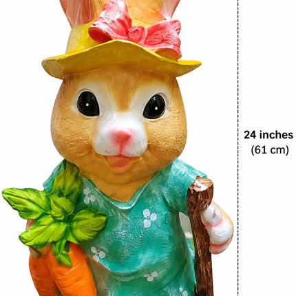Rabbit Garden Statue Set for Outdoor Garden Decor | Animal Lawn Decoration (Pack of 2) - Pctkart