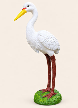 White Stork Garden Statue for Outdoor Decor | Vastu Bird Showpiece for Home & Balcony India - Pctkart