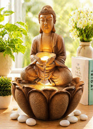 LED Buddha Water Fountain – Indoor Tabletop Zen Decor with Light - Pctkart